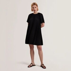 Maggy London Charcoal Pleated Mini Dress